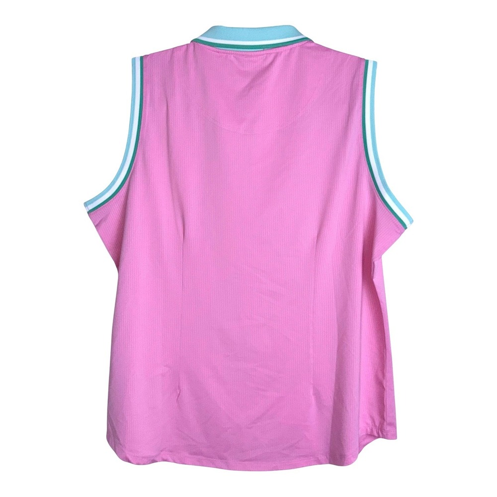 Sport Haley Womens Size XL Pink Sleeveless Quarter Zip Polo Shirt NWT - Picture 2 of 6